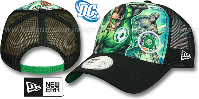 Green Lantern 'SPLASH FRONT TRUCKER' Adjustable Hat by New Era