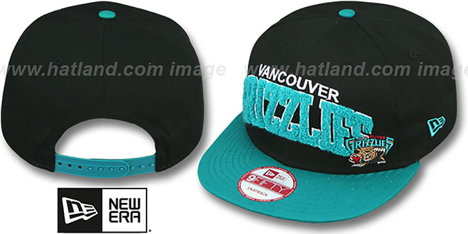 Grizzlies 'CHENILLE-ARCH SNAPBACK' Black-Teal Hat by New Era