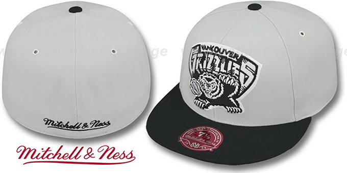 Grizzlies 'MONOCHROME XL-LOGO' Grey-Black Fitted Hat by Mitchell and Ness