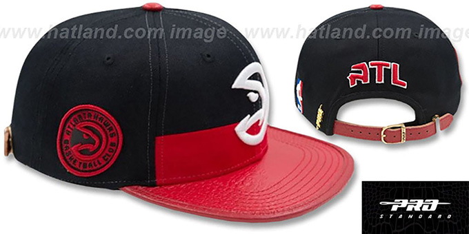 Hawks 'HORIZON STRAPBACK' Black-Red Hat by Pro Standard