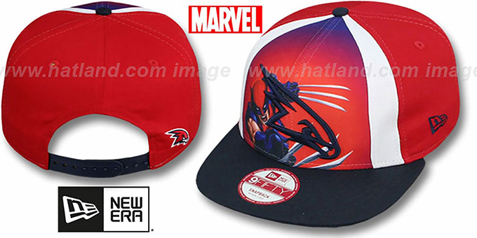 Hawks 'MARVEL RETRO-SLICE SNAPBACK' Red-Navy Hat by New Era