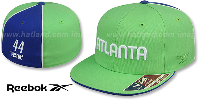 Hawks 'PETE MARAVICH SWINGMAN' Lime-Royal Fitted Hat by Reebok