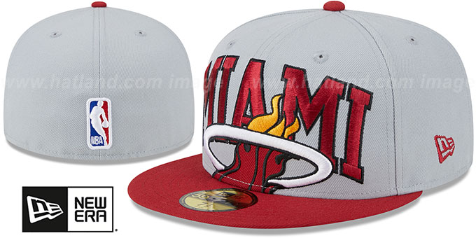 Heat '2023 NBA TIP OFF' Grey-Red Fitted Hat by New Era