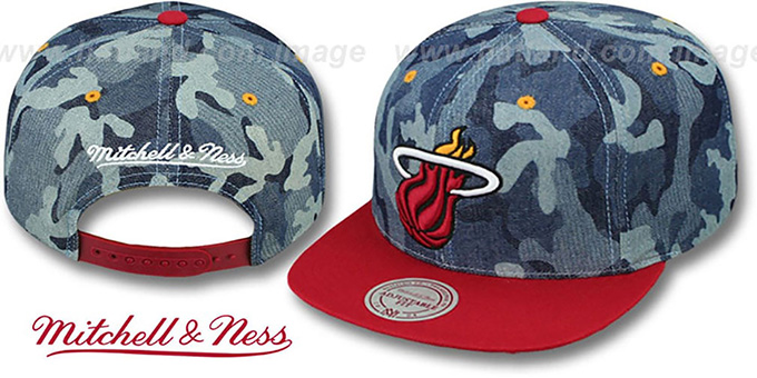 Heat 'DENIM-CAMO SNAPBACK' Blue Hat by Mitchell and Ness