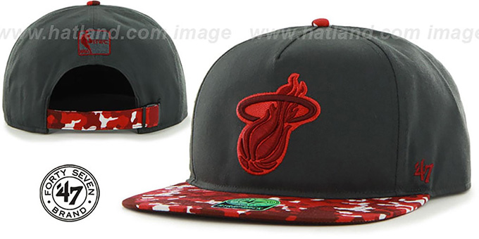 Heat 'DRYTOP STRAPBACK' Grey-Red Hat by Twins 47 Brand