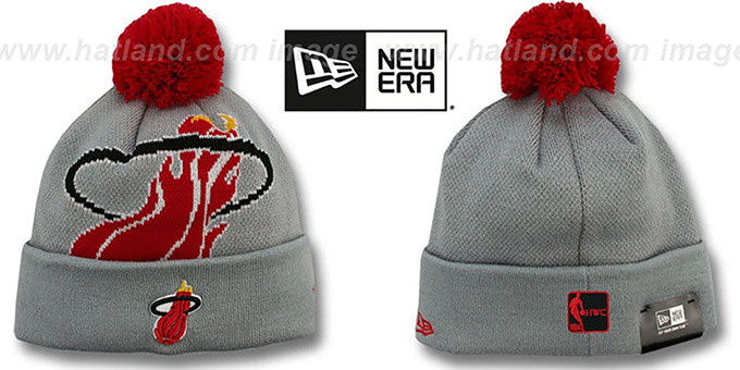 Heat 'HWC-BIGGIE' Grey Knit Beanie Hat by New Era