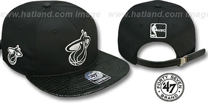 Heat 'JULIGUNK STRAPBACK' Black-Silver Hat by Twins 47 Brand