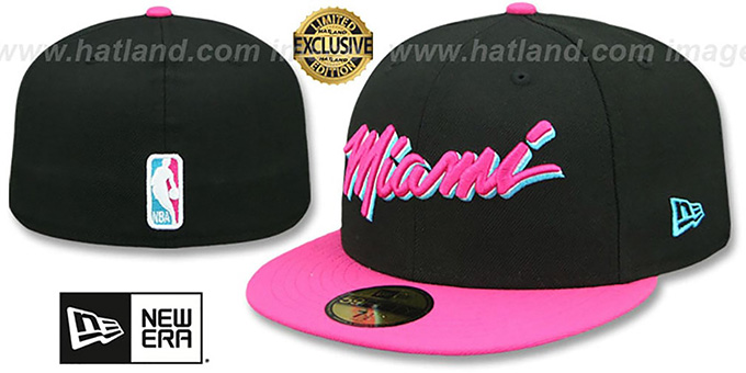 Heat 'MIAMI VICE' Black-Beetroot Fitted Hat by New Era