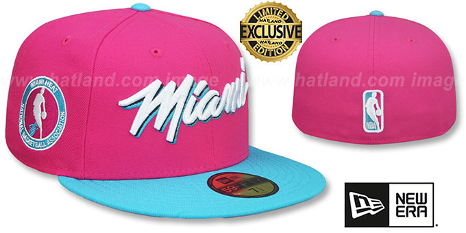 Heat 'MIAMI VICE SIDE-PATCH' Beetroot-Blue Fitted Hat by New Era