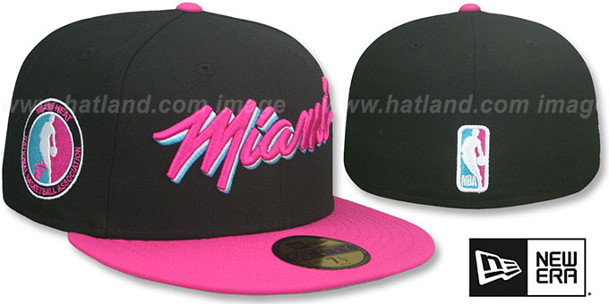 Heat 'MIAMI VICE SIDE-PATCH' Black-Beetroot Fitted Hat by New Era