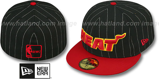 Heat 'PIN-SCRIPT' Black-Red Fitted Hat by New Era