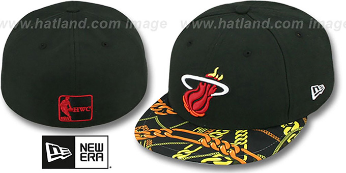 Heat 'REAL CHAINS VIZA-PRINT' Black Fitted Hat by New Era