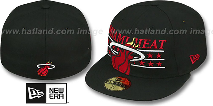 Heat 'STAR STUDDED' Black Fitted Hat by New Era