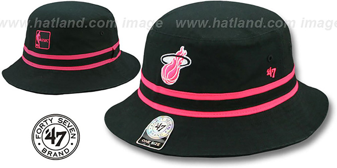 Heat 'STRIPED BUCKET' Black Hat by Twins 47 Brand