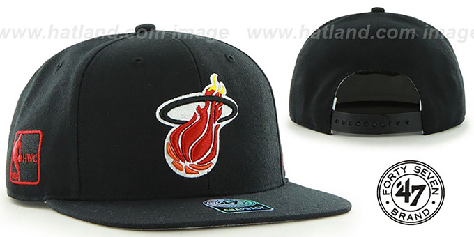 Heat 'SURE-SHOT SNAPBACK' Black Hat by Twins 47 Brand