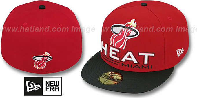 Heat 'TECH MARK' Red-Black Fitted Hat by New Era