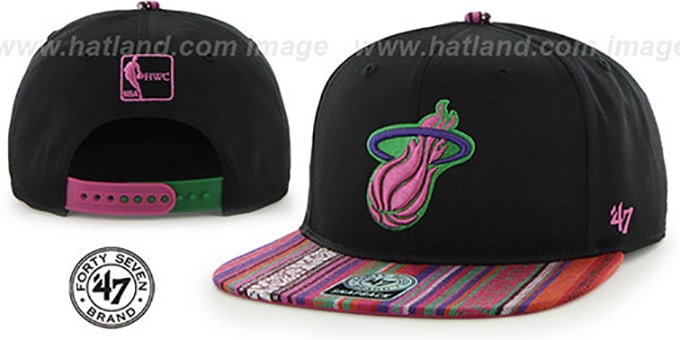 Heat 'THE-DUDE SNAPBACK' Black-Pink Hat by Twins 47 Brand