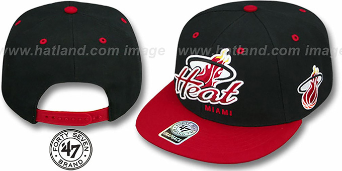 Heat 'TRICKY LOU SNAPBACK' Black-Red Hat by Twins 47 Brand