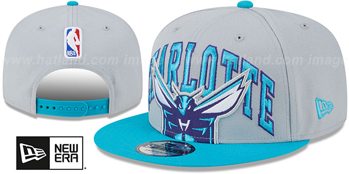 Hornets '2023 TIP OFF SNAPBACK' Grey-Teal Hat by New Era