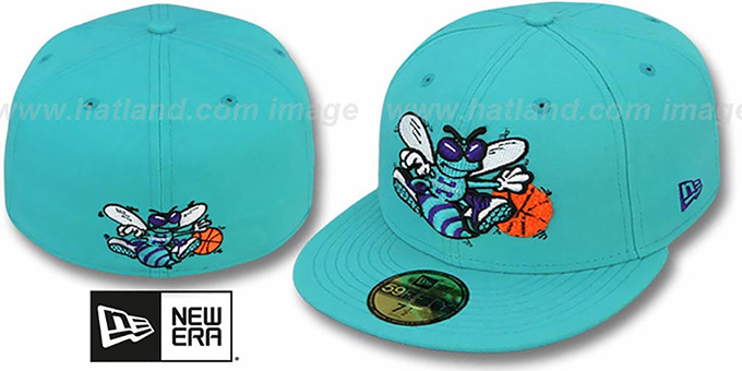 Hornets 'CHENILLE APPLIQUE' Teal Fitted Hat by New Era