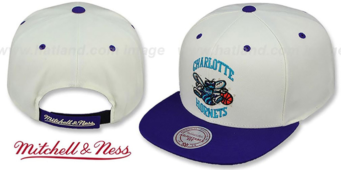 Hornets 'CREAMTOP STRAPBACK' Hat by Mitchell and Ness