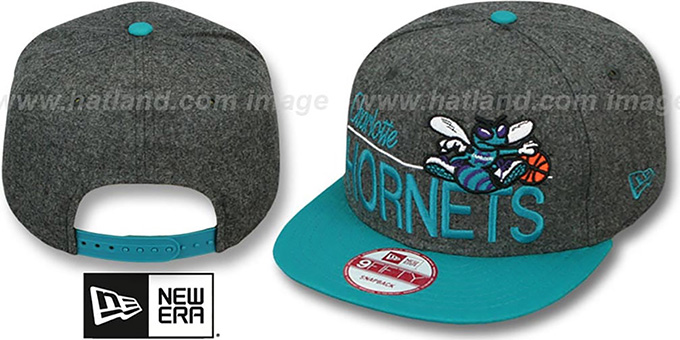 Hornets 'FLANNEL SNAPBACK' Grey-Teal Hat by New Era