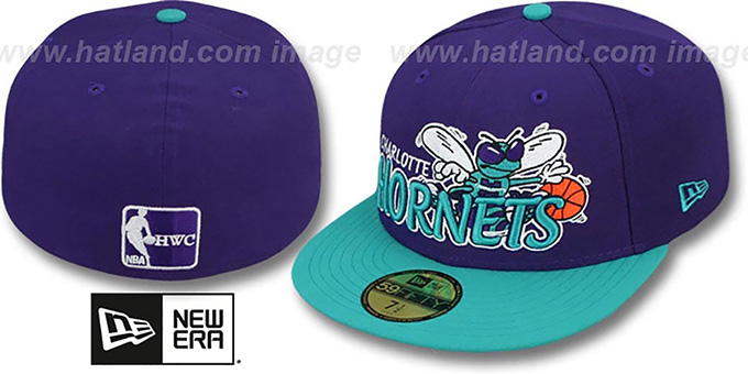 Hornets 'HWC-TIGHT' Purple-Teal Fitted Hat by New Era