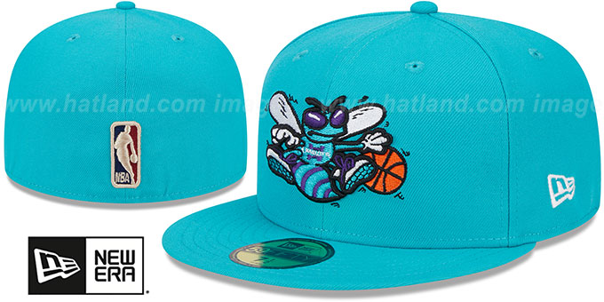 Hornets 'NBA CLASSIX' Teal Fitted Hat by New Era