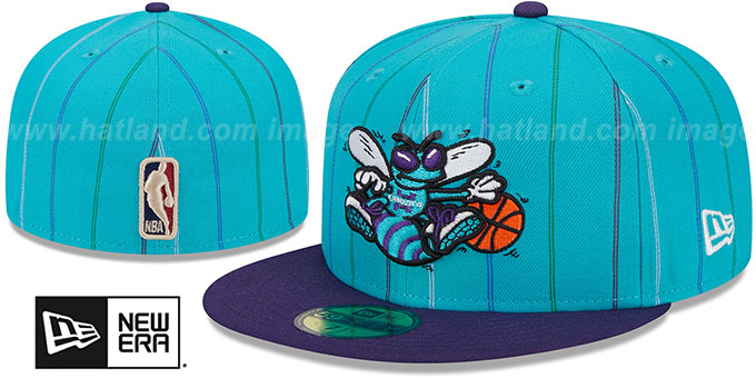 Hornets 'NBA CLASSIX' Teal-Purple Fitted Hat by New Era