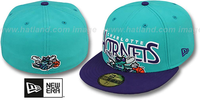 Hornets 'PROFILIN' Teal-Purple Fitted Hat by New Era