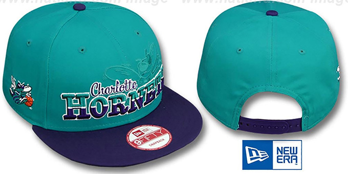 Hornets 'SPLIT-BLOCK SNAPBACK' Teal-Purple Hat by New Era