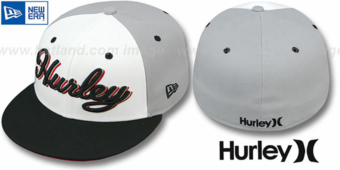 Hurley 'DUSHANE' White-Grey-Black Fitted Hat by New Era