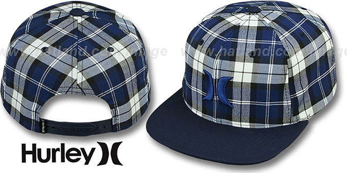 Hurley 'ICON PLAID SNAPBACK' Navy Hat