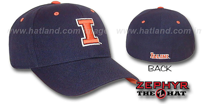 Illinois 'DH' Fitted Hat by ZEPHYR - navy