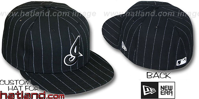 Indians ALT 'PINSTRIPE' Black-White Fitted Hat by New Era