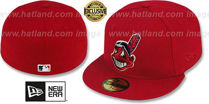 Indians 'CHIEF-WAHOO' Red Fitted Hat by New Era