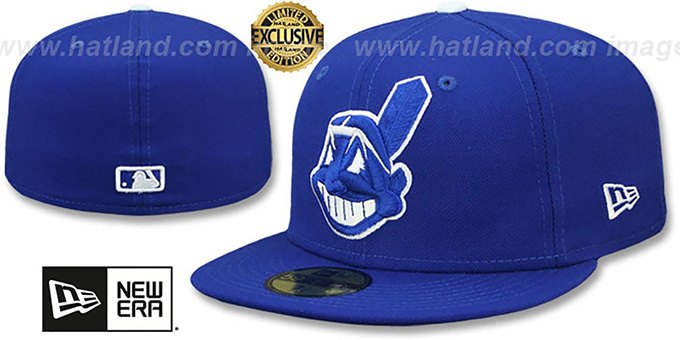 Indians 'CHIEF-WAHOO' Royal-White Fitted Hat by New Era