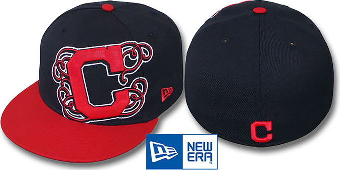 Indians 'DUBCHA' Navy-Red Fitted Hat by New Era