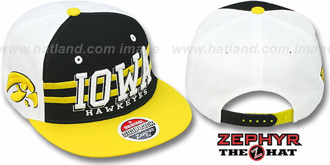 Iowa '2T SUPERSONIC SNAPBACK' Black-Gold Hat by Zephyr