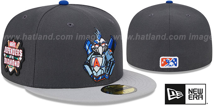 IronBirds 'MILB MARVEL DEFENDERS SIDE-PATCH' Grey-Grey Fitted Hat by New Era