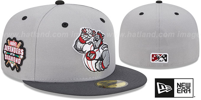 IronPigs 'MILB MARVEL DEFENDERS SIDE-PATCH' Grey-Grey Fitted Hat by New Era