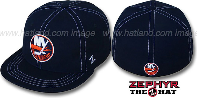 Islanders 'CONTRAST THREAT' Navy Fitted Hat by Zephyr