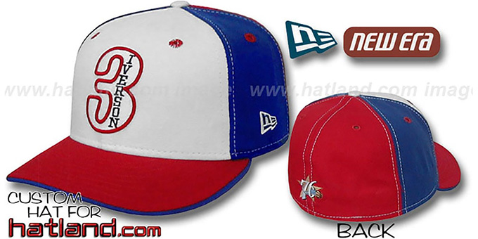 Iverson 'PINWHEEL' White-Royal-Red Fitted Hat by New Era