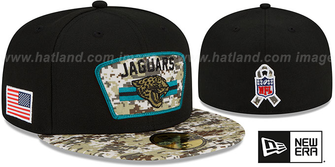 Jaguars '2021 SALUTE-TO-SERVICE' Black-Desert Fitted Hat by New Era