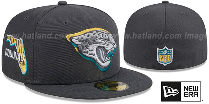 Jaguars 2024 'ONSTAGE NFL DRAFT' Grey Fitted Hat by New Era