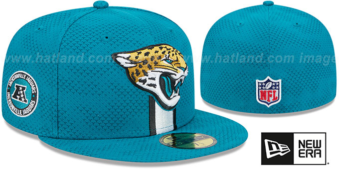 Jaguars '2024 NFL SIDELINE' Teal Fitted Hat by New Era