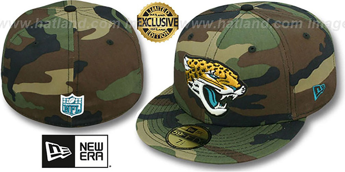 Jaguars 'NFL TEAM-BASIC' Army Camo Fitted Hat by New Era