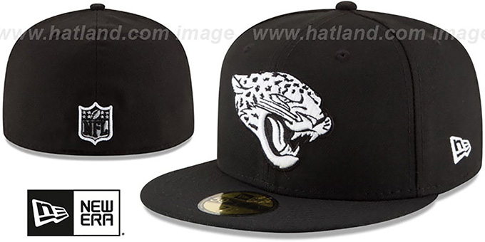 Jaguars 'NFL TEAM-BASIC' Black-White Fitted Hat by New Era