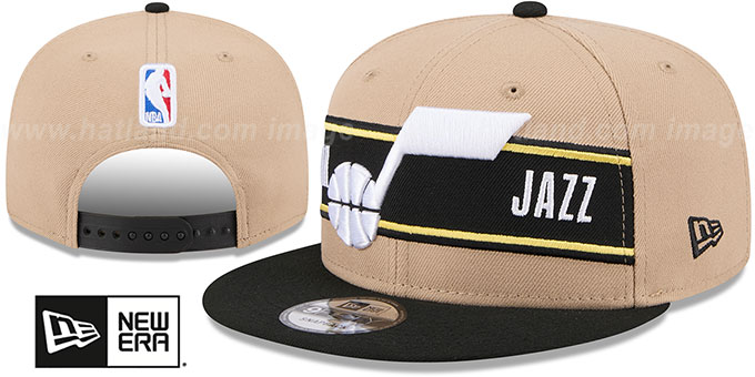 Jazz '2024 NBA DRAFT SNAPBACK' Camel-Black Hat by New Era