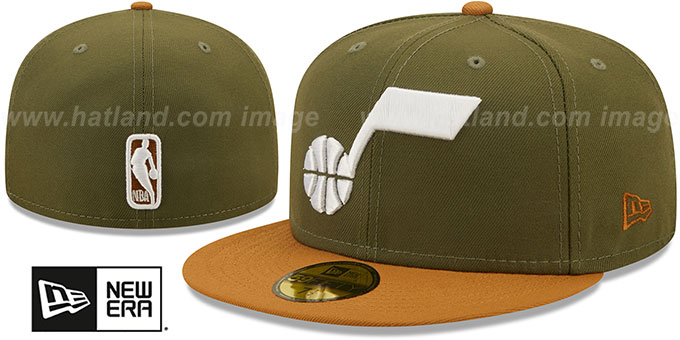 Jazz '2T COLOR PACK' Olive-Tan Fitted Hat by New Era